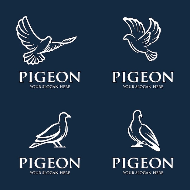 Коллекция шаблонов логотипа голубь