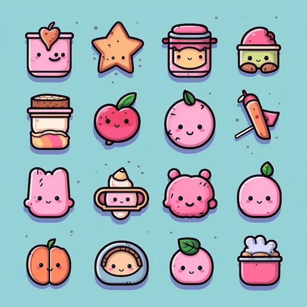 A collection of pink food items including a peach, peach, and peach.