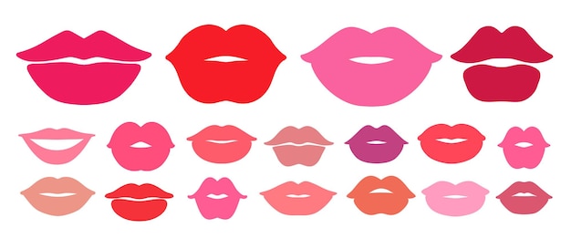 Collection of pink and red lips