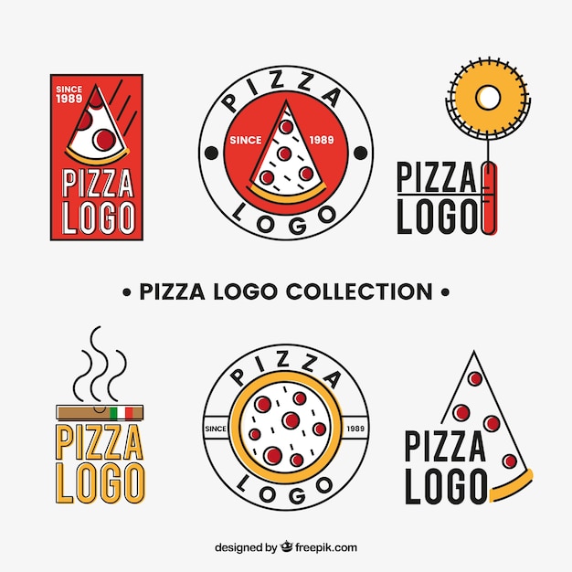 Collection of pizza logos