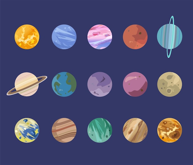 Vector collection of planets