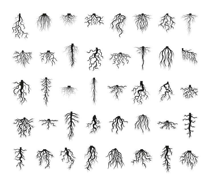 Vector 植物の根のコレクション