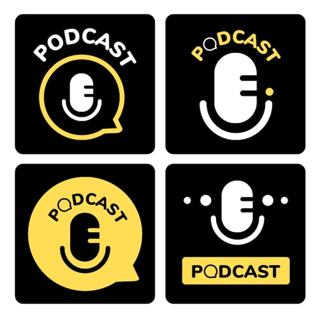 Collection of Podcast icon symbols