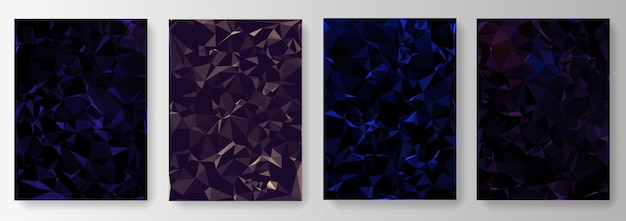 Collection polygonal backgrounds In style low poly