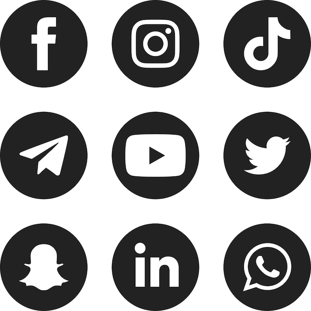 Premium Vector  Facebook, instagram and tiktok icon