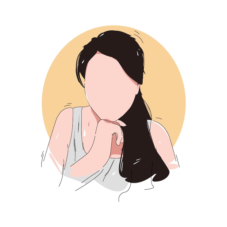 Vector collection of portraits of women with sketch style
