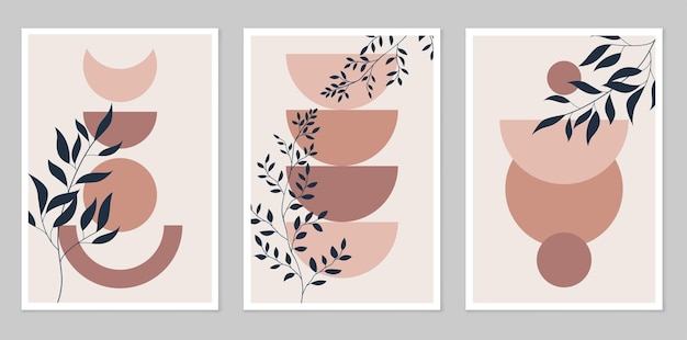 Collection of posters Minimalism style With a modern boho style design