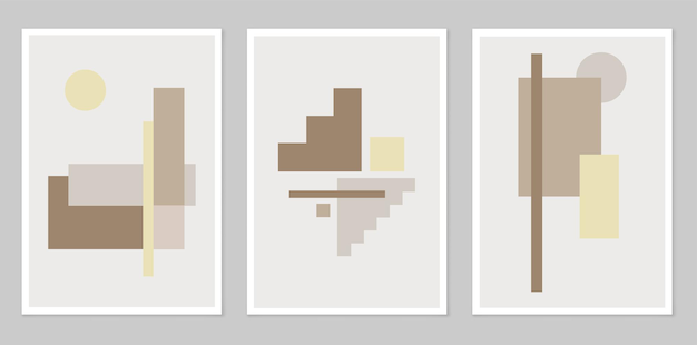 Collection of posters Minimalism style With a modern boho style design