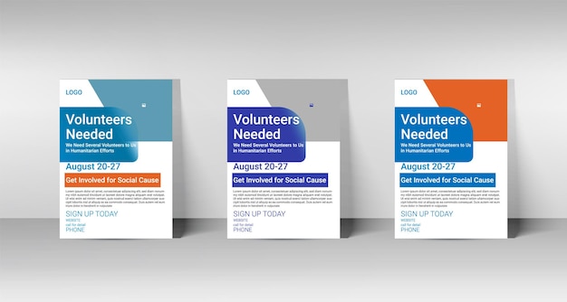 A collection of posters for the volunteer services.