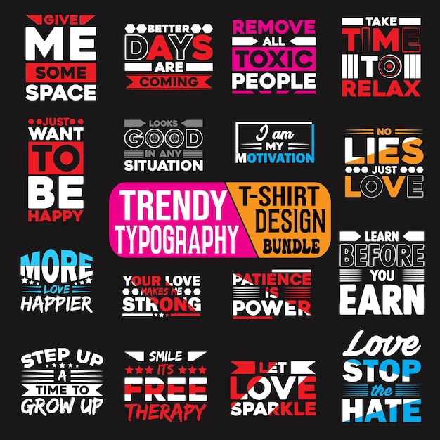 A collection of posters with different words about love and happiness.