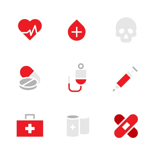 collection of premium health icons with one theme