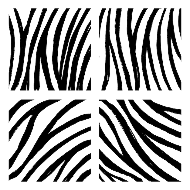 Collection of premium vector zebra patterns