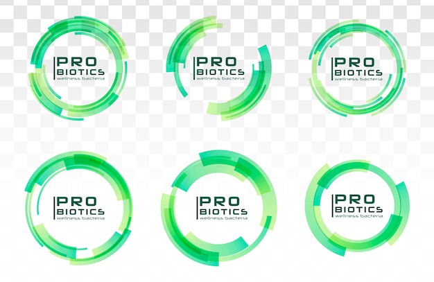 Raccolta del logo di batteri probiotici