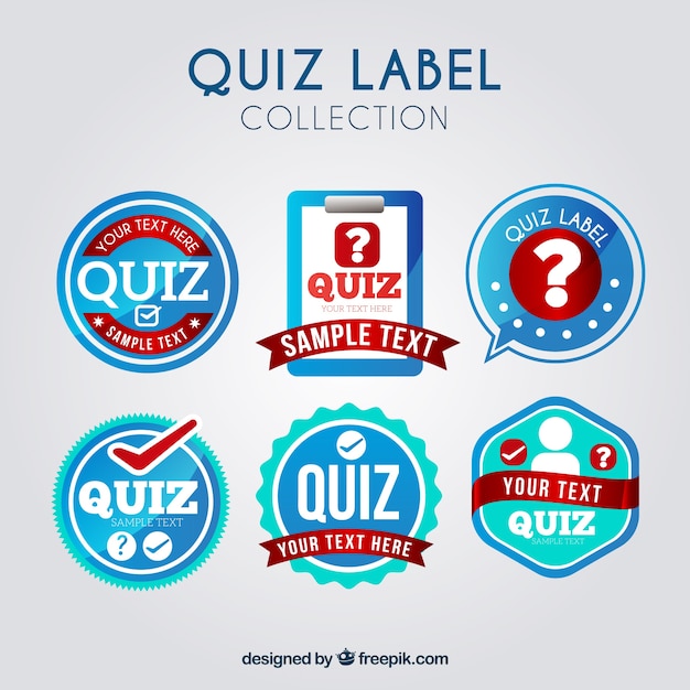 Vector collection of quiz stickers