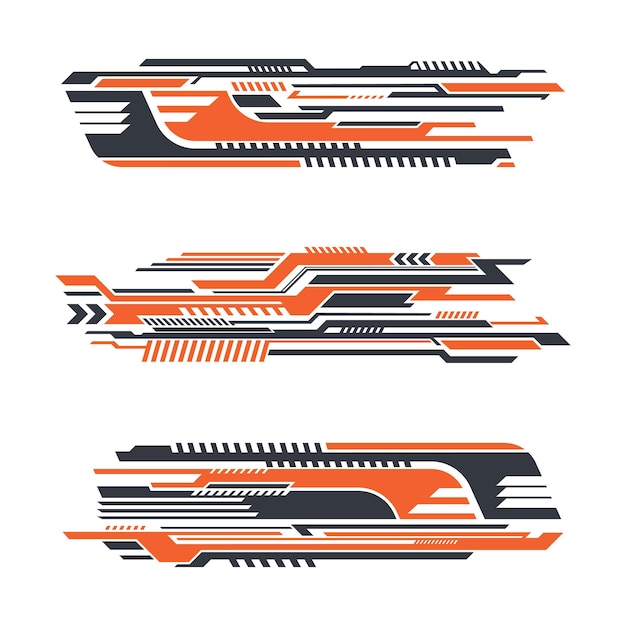 collection of racing sports striped vehicle sticker