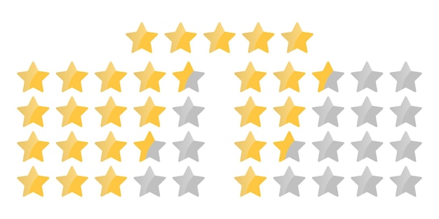 Collection of Rating stars Five stars customer product rating review Ranking symbol