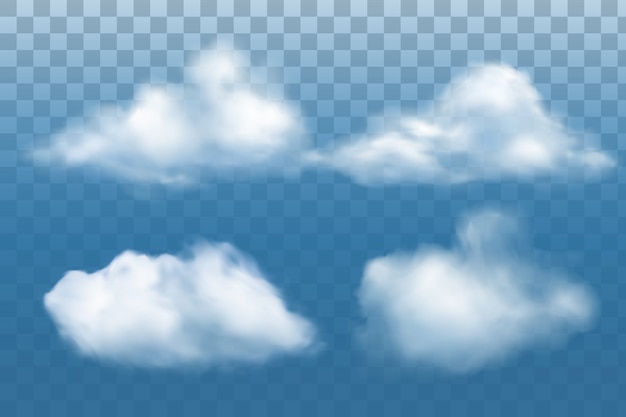 Vector collection of realistic cloud