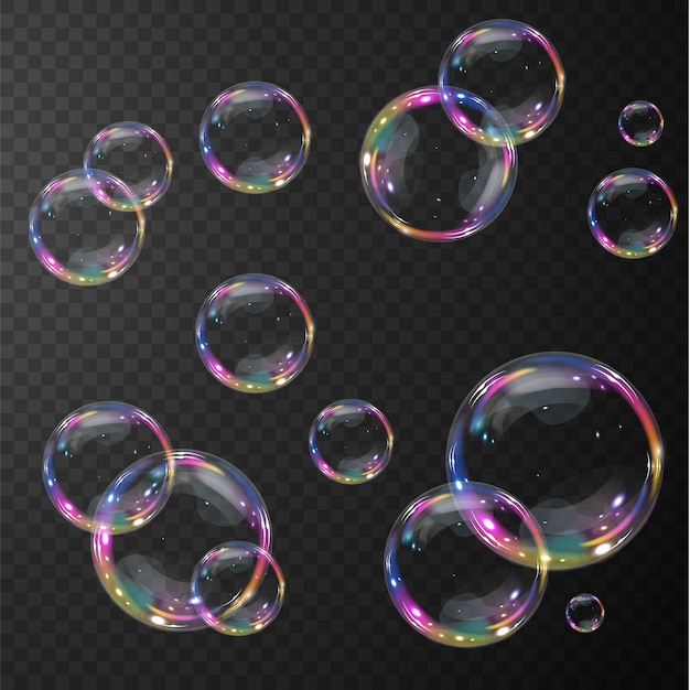 Bubble PNG. Collection of realistic soap bubbles. Bubbles are