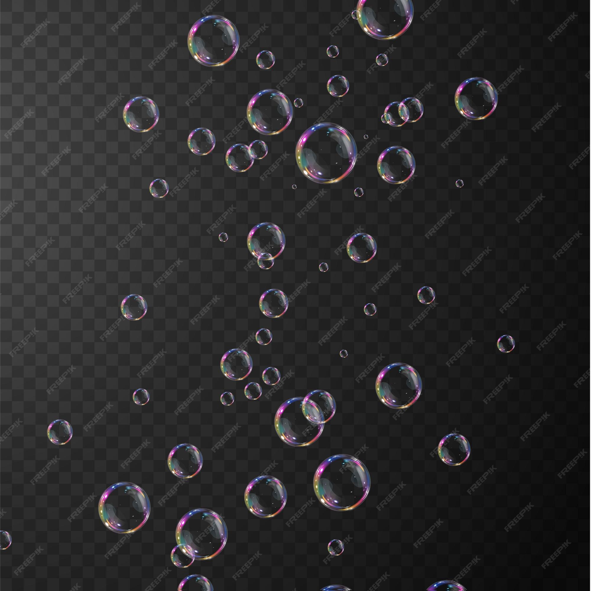 Collection of Realistic Soap Bubbles. Bubbles are Located on a