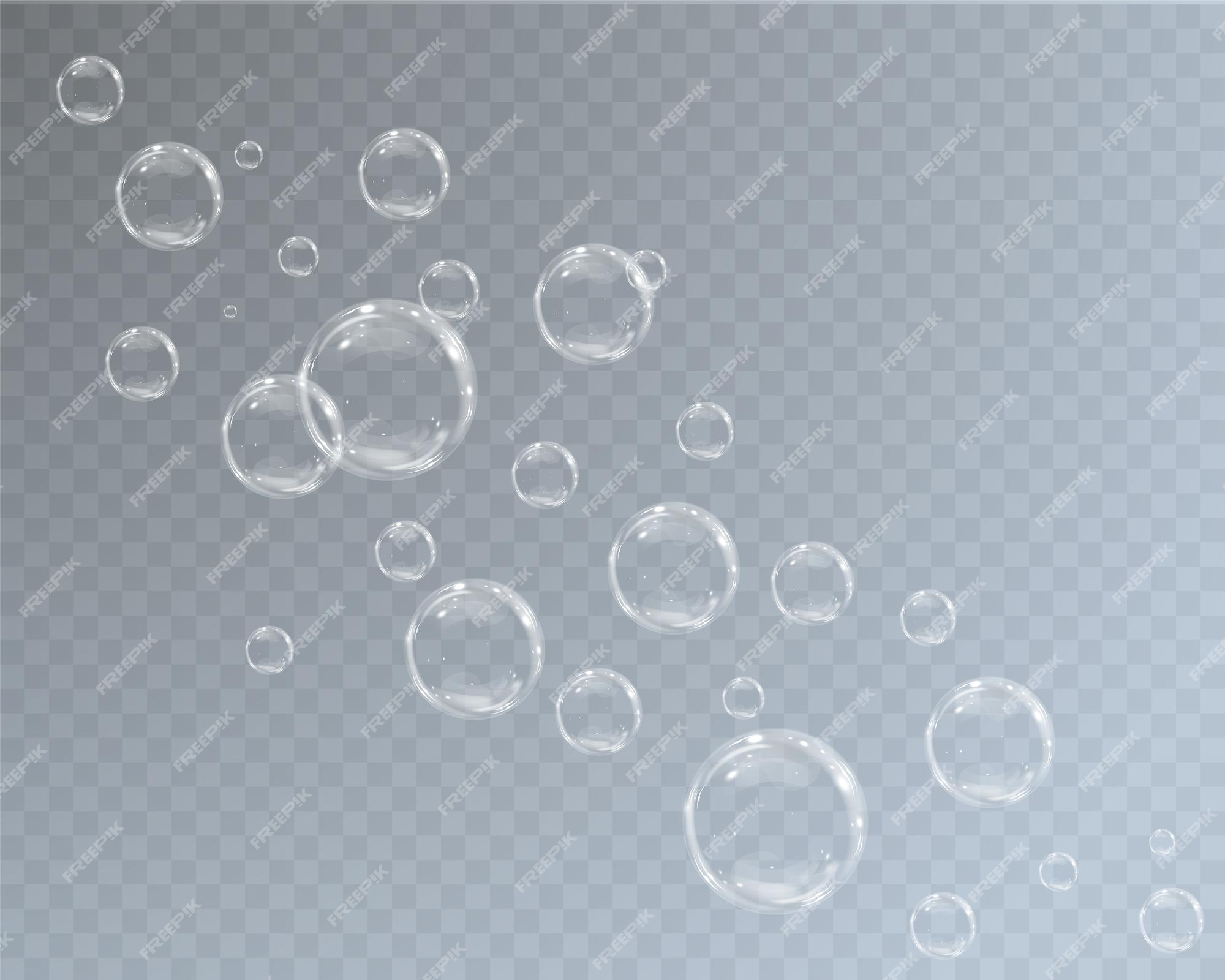 Realistic soap bubbles. Png Bubbles are located on a transparent