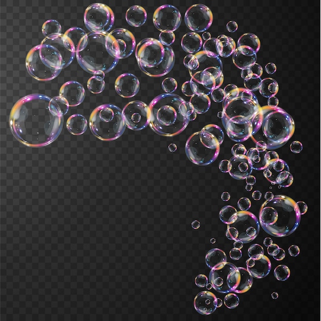 Vector collection of realistic soap bubbles