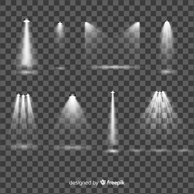 Коллекция реалистичной подсветки прожектора