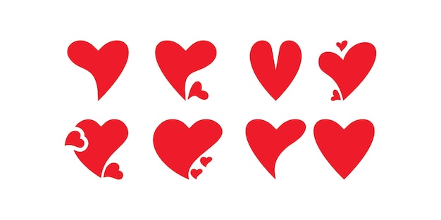 은 심장 아이콘 컬렉션: 사랑의 상징, 로고, 심장 로고, 충성의 로고