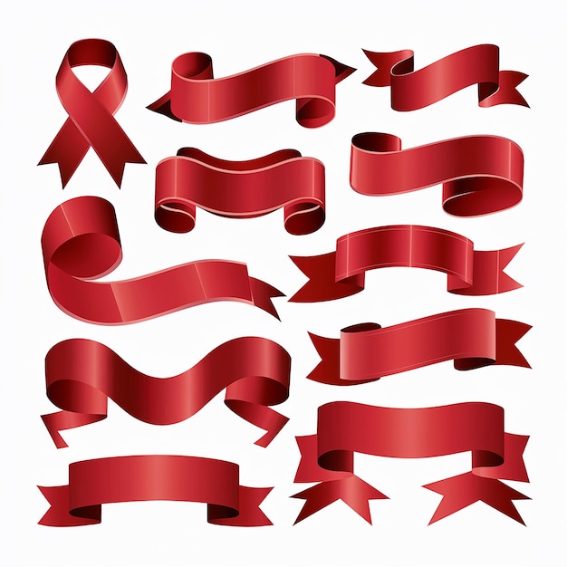 a collection of red ribbons with a red ribbon that says  all