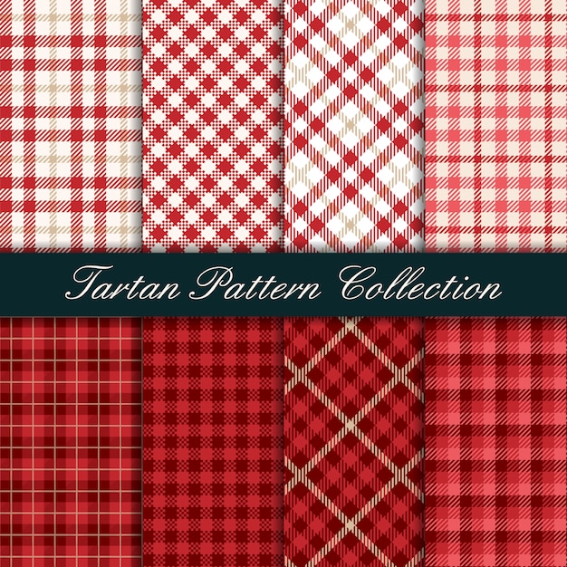 Raccolta del modello senza cuciture del tartan rosso