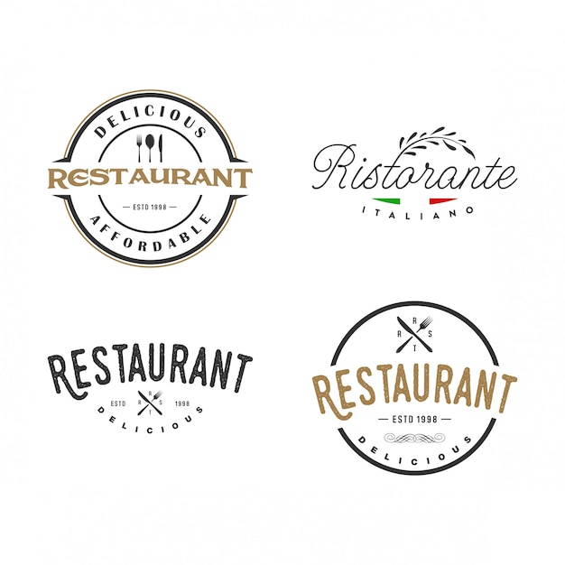 Vettore raccolta del logo del ristorante