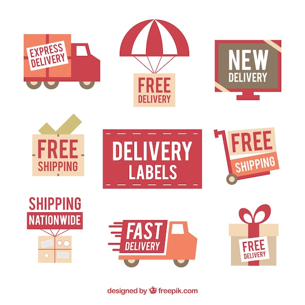 Vector collection of retro delivery sticker