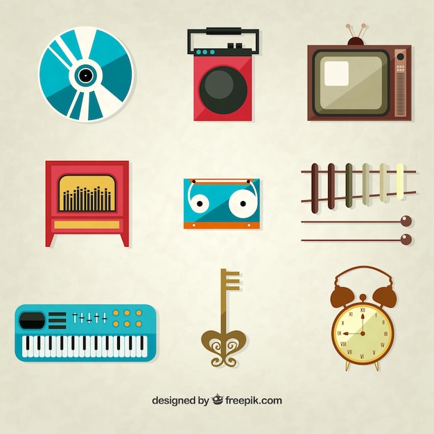 Vector collection of retro elements