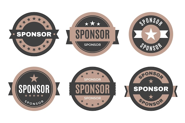 Vector collection of retro sponsor label