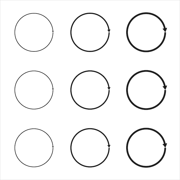 Collection of round black vector doodle ellipses doodle circles for design elements