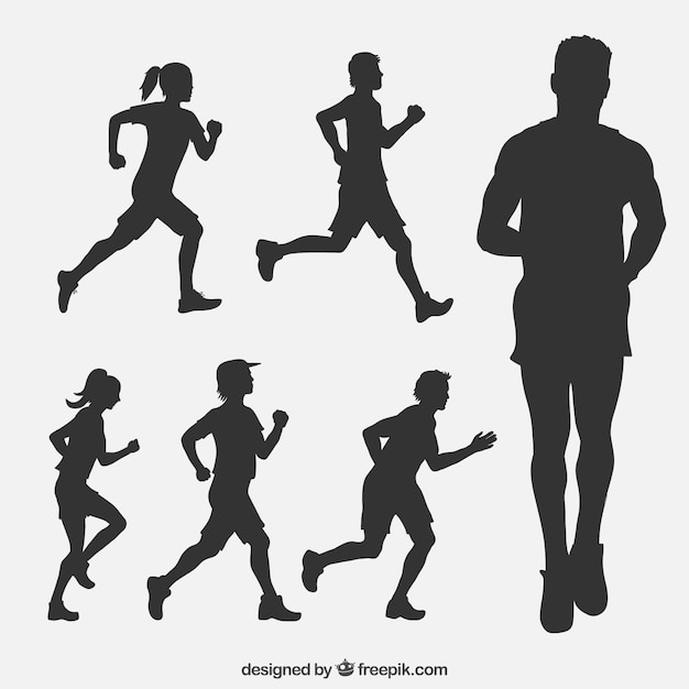 Vector Silhouettes Of Running Women. Girl Runs And Casts A Shadow. Run,  Runner, Athlete Royalty Free SVG, Cliparts, Vectors, and Stock  Illustration. Image 58020975.