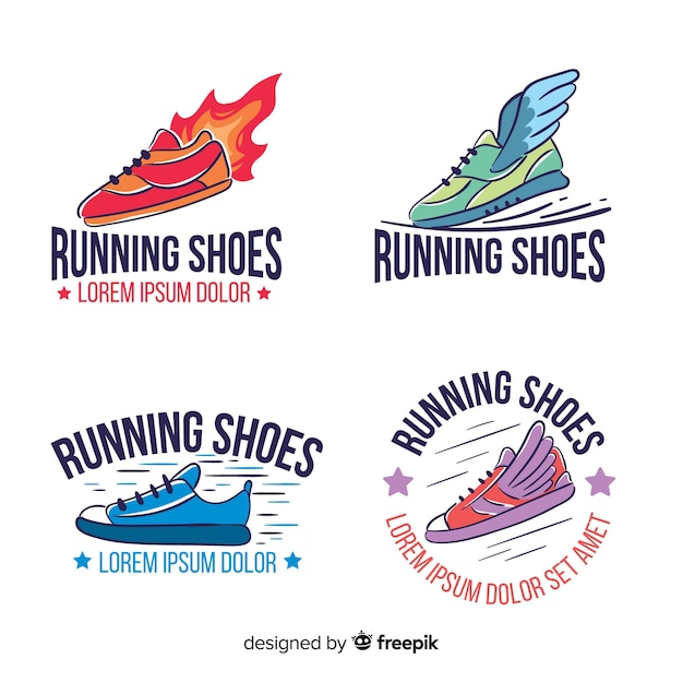 Vector collection of running shoe logos