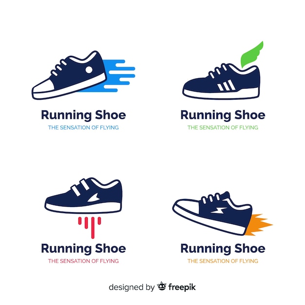 Collection of running shoe logos