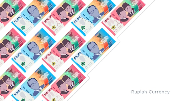 Vector collection of rupiah banknotes indonesian rupiah banknotes business and finance concept design