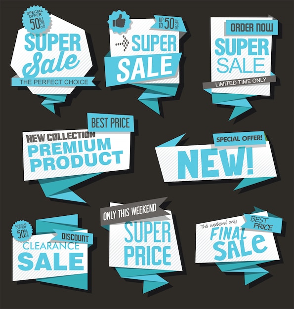 Collection of sale labels 