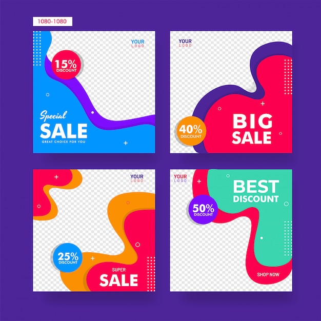 Collection of sale poster or template design with different disc