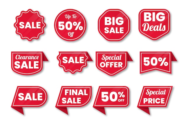 Vector collection of sales label