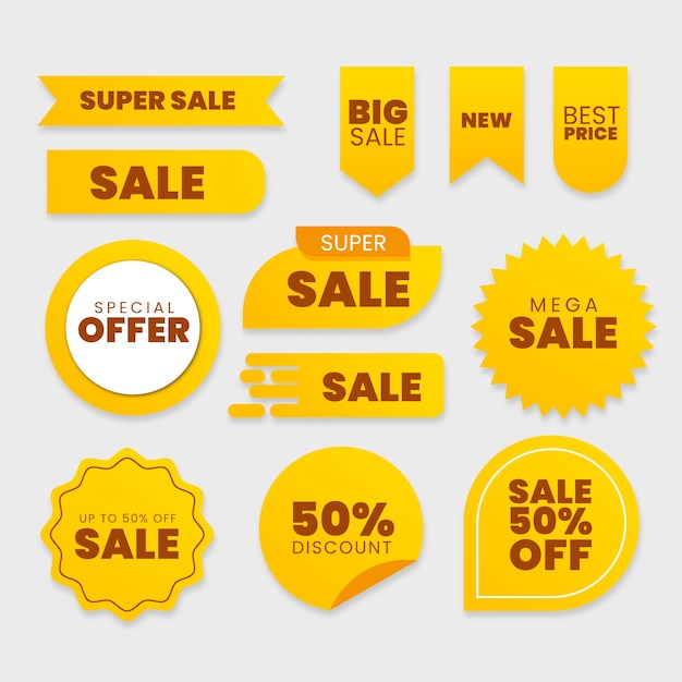 Vector collection of sales label