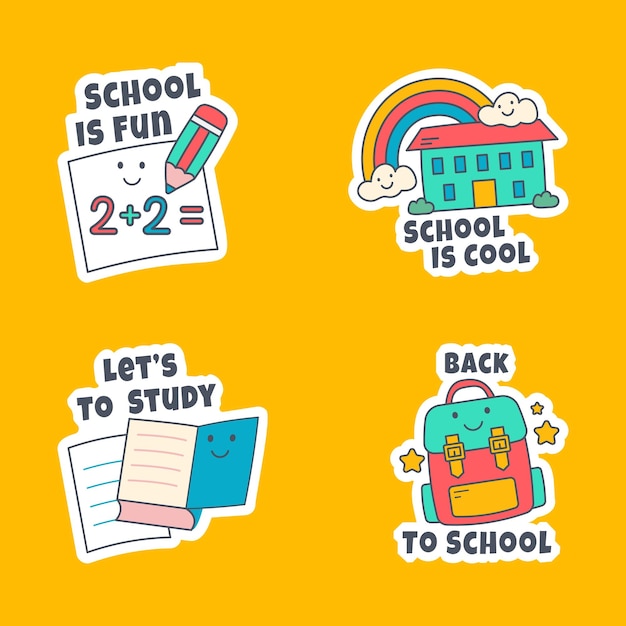 Vector collection of school stickers