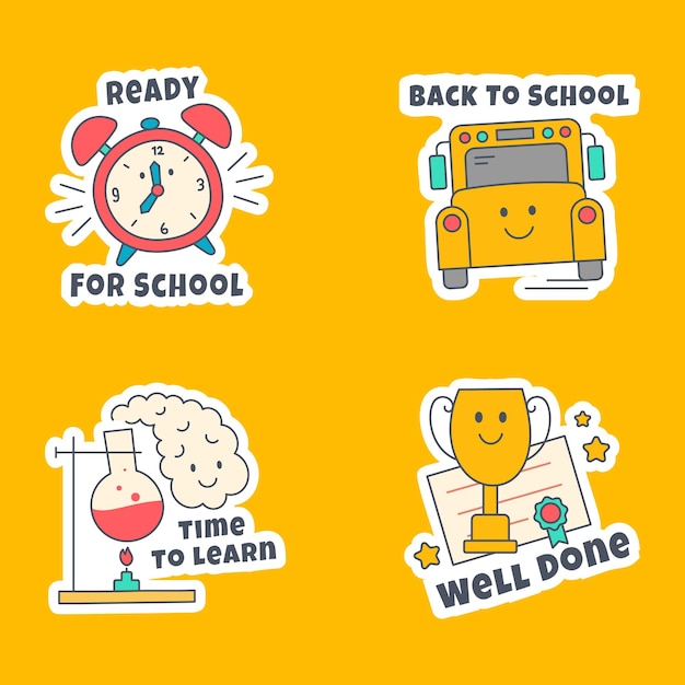 Vector collection of school stickers