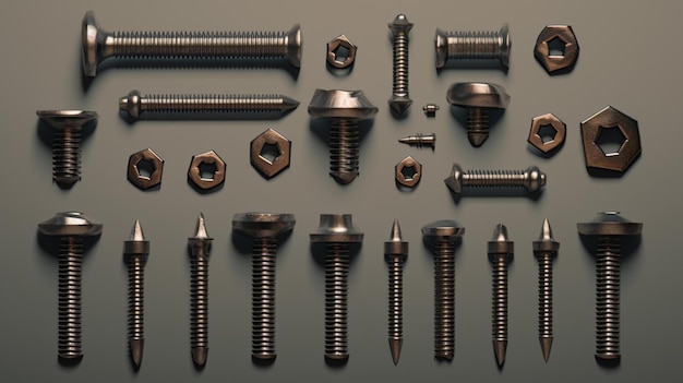 Vector a collection of screws and bolts