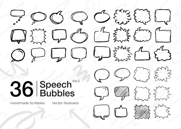 collection of scribbled speech bubbles