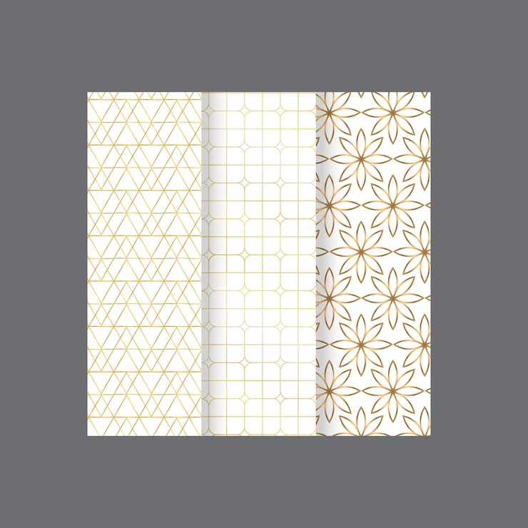 Vector collection of seamless decorative luxury geometric patterns gold design repeatable ornamental ele