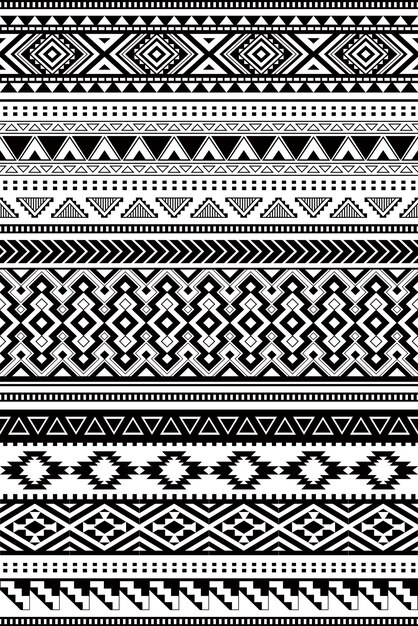 a collection of seamless geometric designsblack and white pattern tribal pattern background