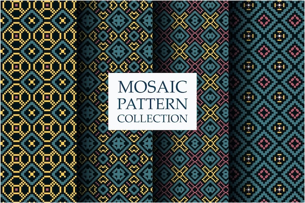 Collection of seamless mosaic patterns