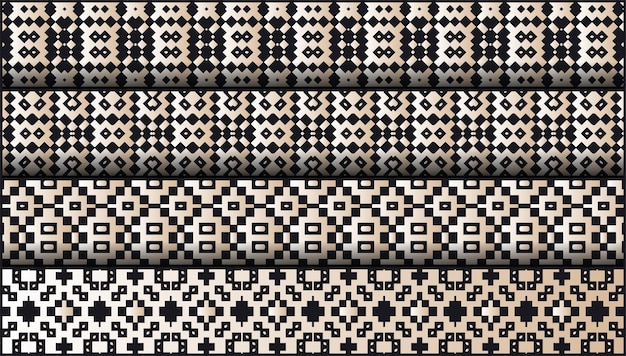 Collection of seamless ornamental ethnic patterns